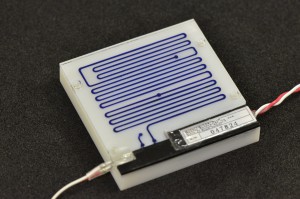 Photograph of 3D printed microfluidic board