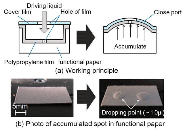 Active sample injection point on paper analytic chip